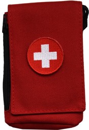 Bild von Schweizer Kreuz Handytasche mit Aufnäher S rot